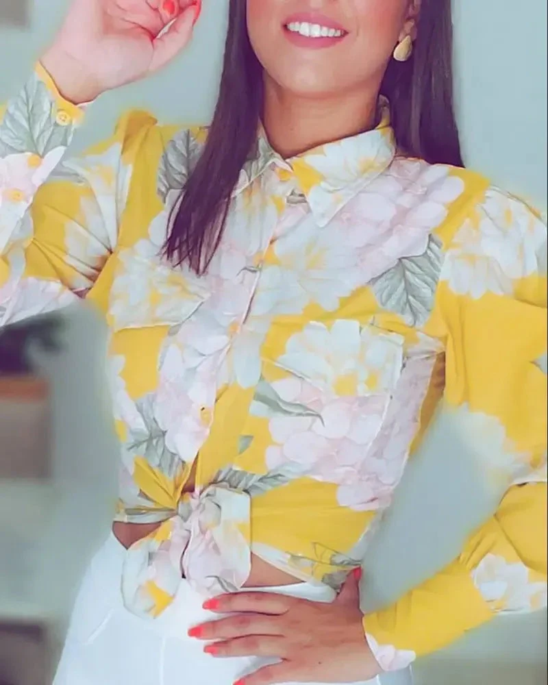Deanwangkt - Floral print shirt with puff sleeves - Deanwangkt