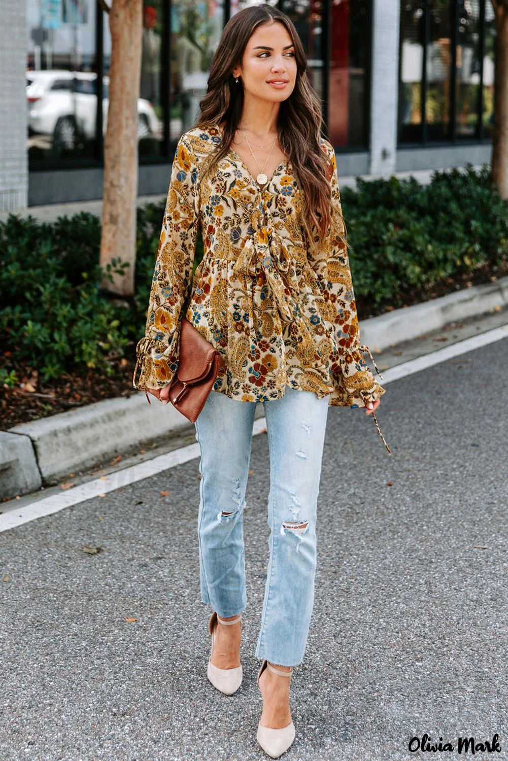 Deanwangkt - V-neck blouse with multicolored floral print - Deanwangkt