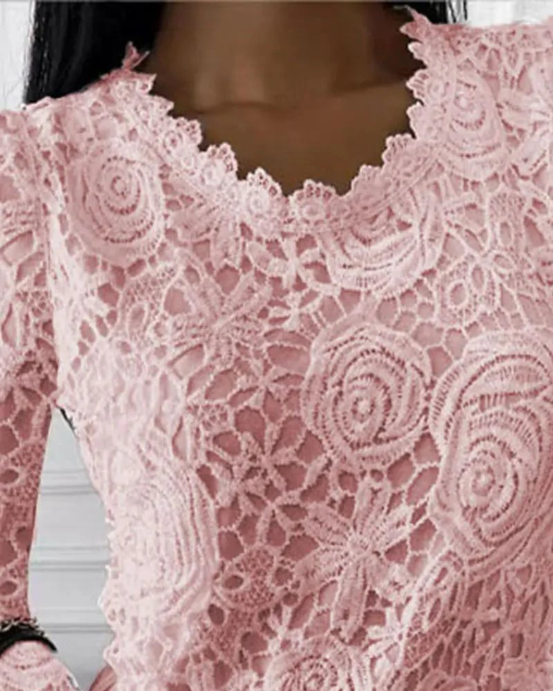 Deanwangkt - Plain lace top with long sleeves - Deanwangkt