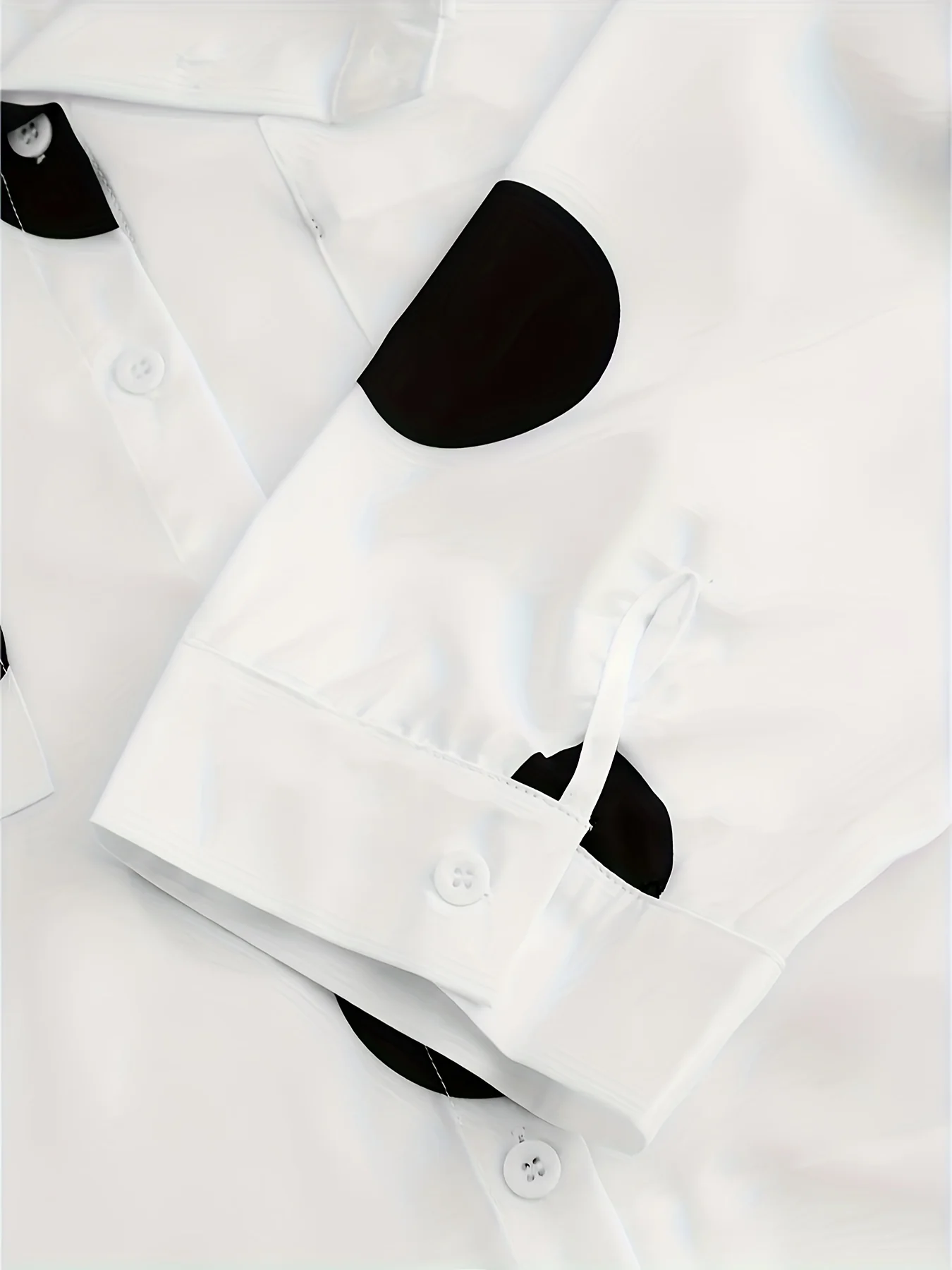 Polka Dot Print Dipped Hem Blouse, Casual Button Front Long Sleeve Blouse, Women's Clothing - Deanwangkt