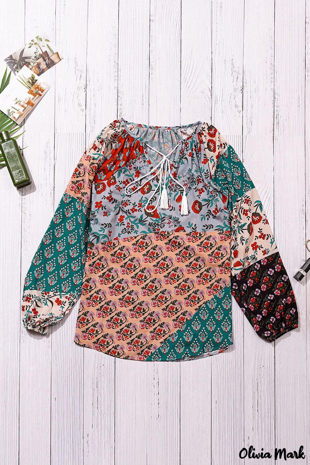Deanwangkt - Multicolor Peasant Blouse With Floral Print - Deanwangkt