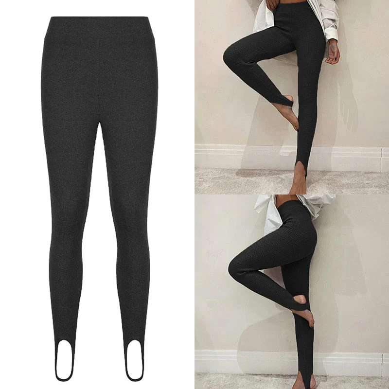 Casual Skinny Elastic High Waist Stretchy Sports Sweatpants Women Trousers Slit Fashion Flared Leggings Joggers Deanwangkt - Deanwangkt