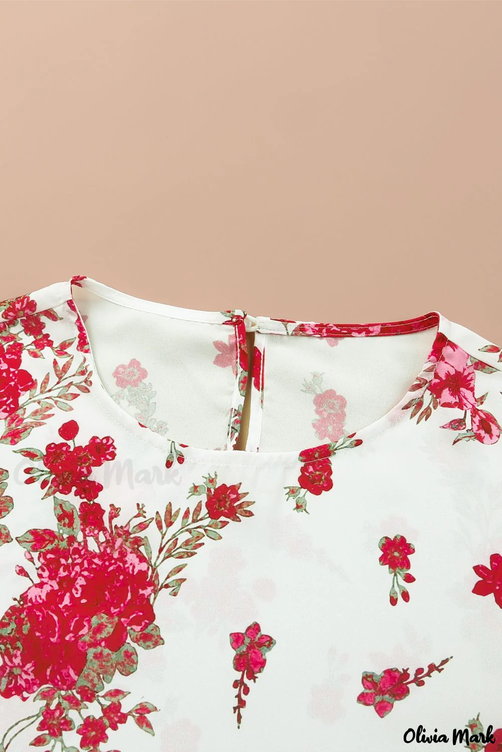 Deanwangkt - Pink floral blouse with round neck and bishop sleeves - Deanwangkt