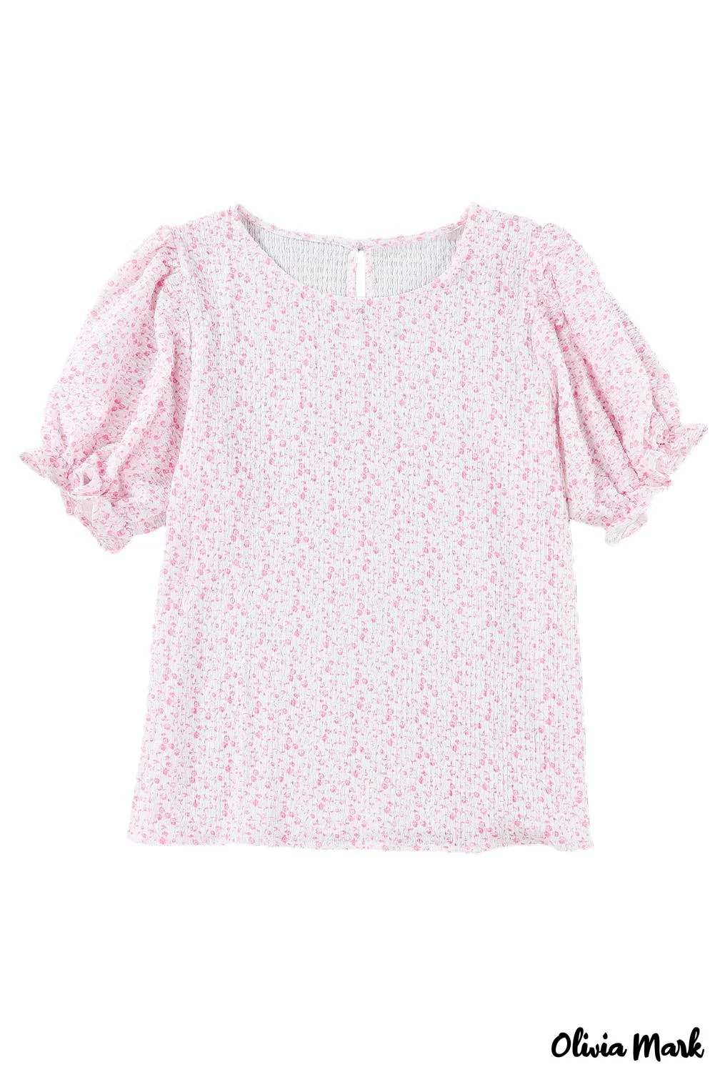 Deanwangkt - Black Floral Smocked Puff Sleeve Blouse - Deanwangkt