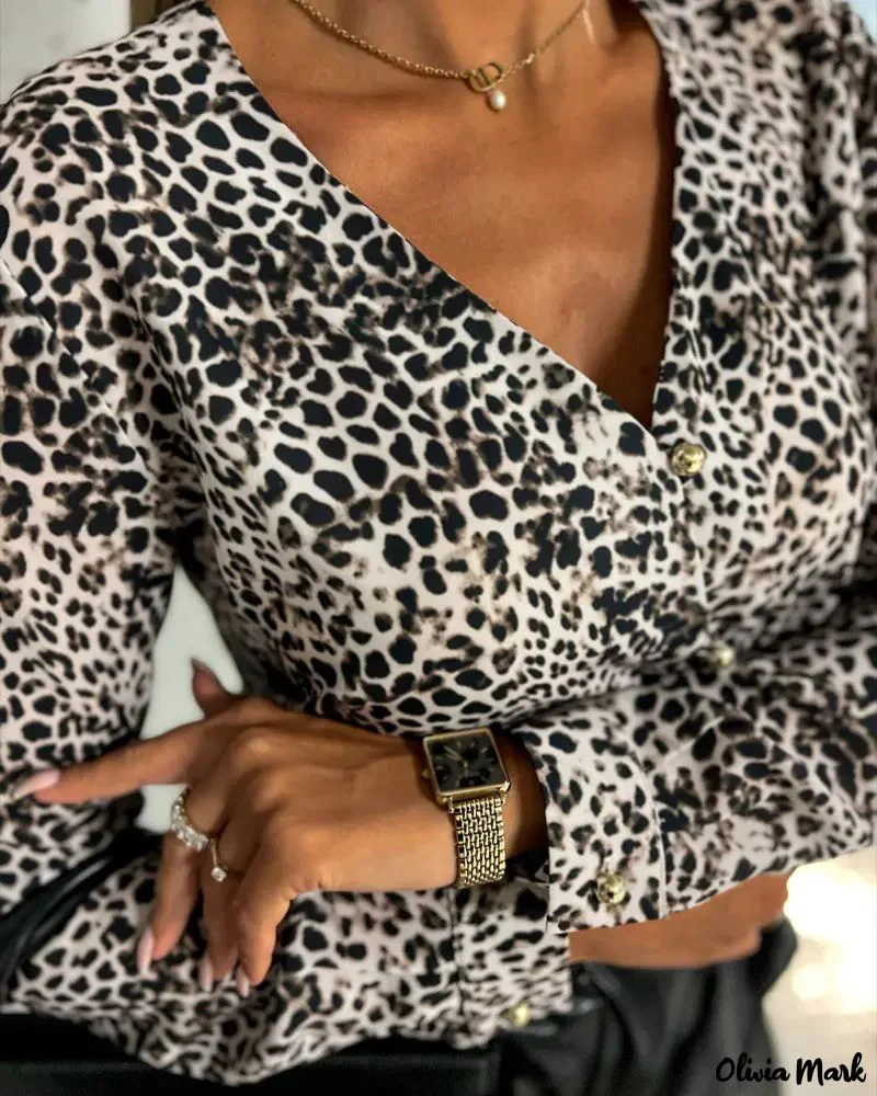 Deanwangkt - Leopard Print Long Sleeve Button Down Shirt - Deanwangkt
