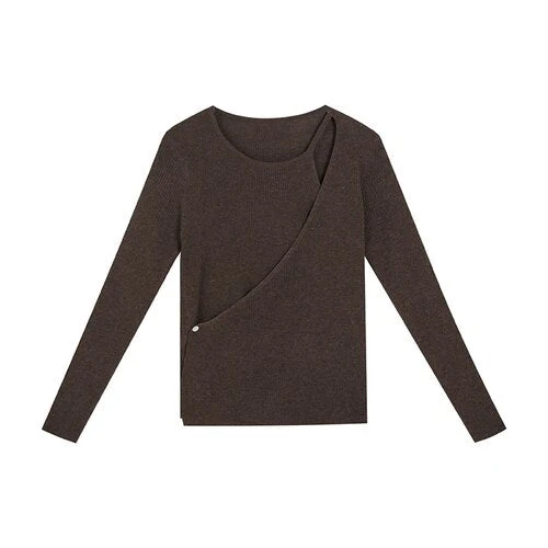 Christmas Gift Autumn Knitted Sweater Women Casual Long Sleeve Thin Slim Y2k Crop Tops Pullover Female Korean Fashion Elegant Jumpers - Deanwangkt