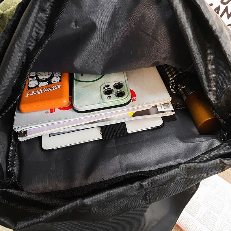 Back to school backpack High Capacity Men's For Laptop Backpacks For Teenagers Travel Bag Fashion Couple Schoolbags With Frog Pendant - Deanwangkt