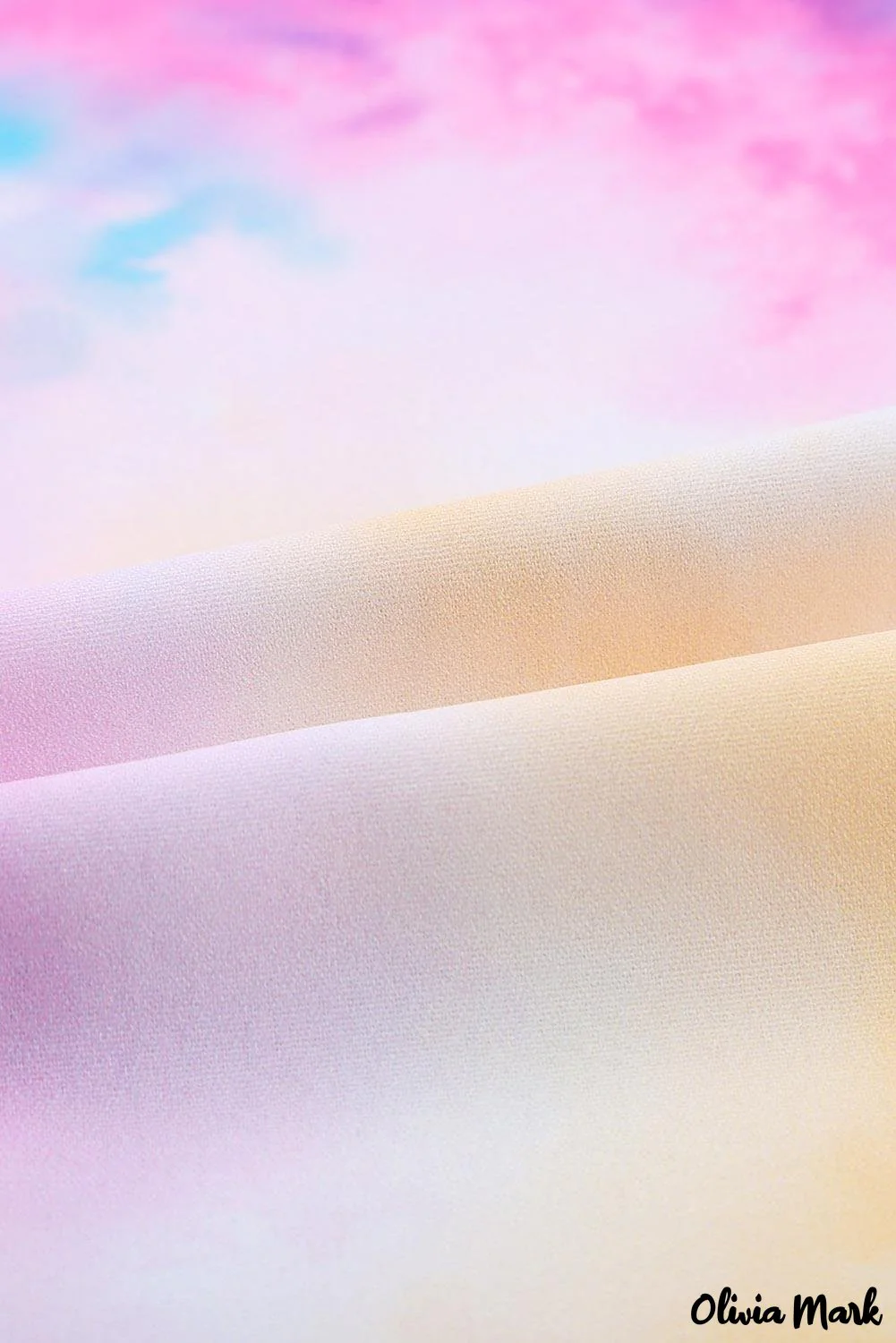 Deanwangkt - Blue Tie-Dye Long Sleeve V-Neck Blouse With Button Closure - Deanwangkt