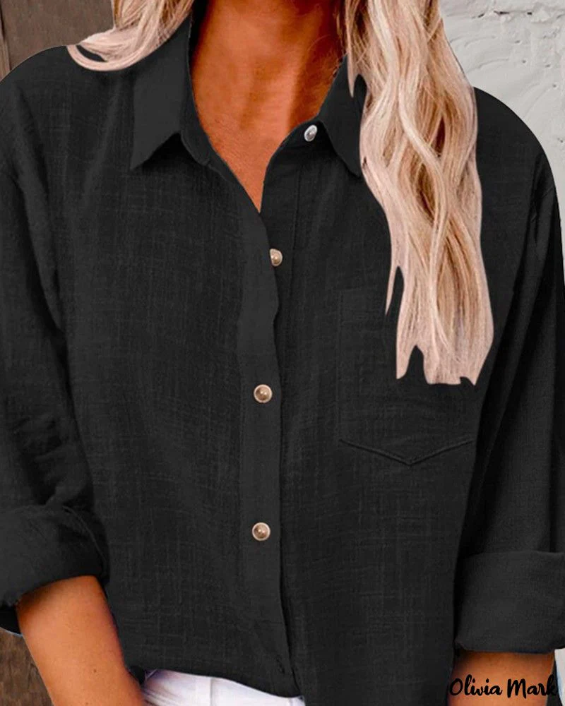 Deanwangkt - Buttoned Long Sleeve Shirt with Chest Pocket Design - Deanwangkt