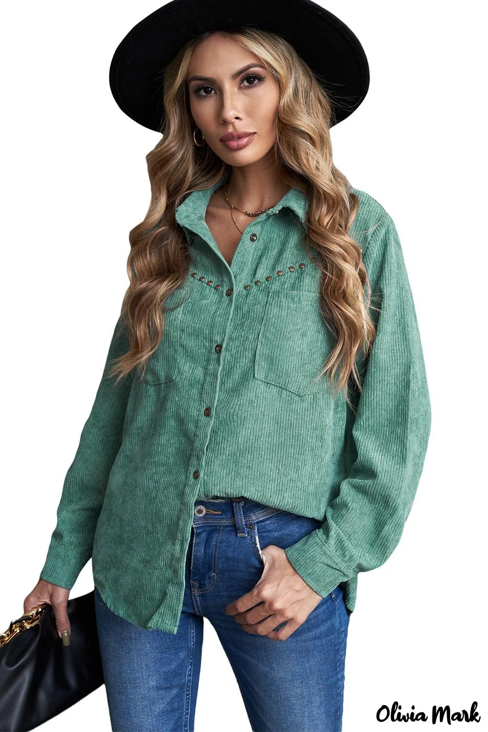 Deanwangkt - Beige corduroy buttoned long sleeve shirt with pockets - Deanwangkt