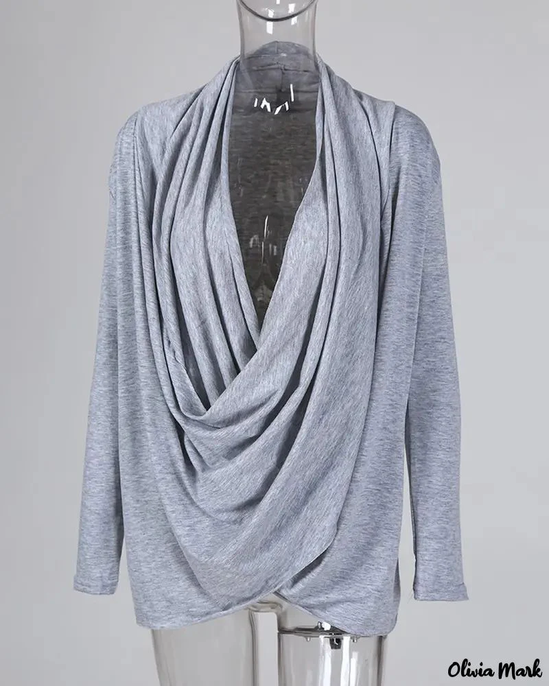 Deanwangkt - Plain draped blouse with long sleeves - Deanwangkt