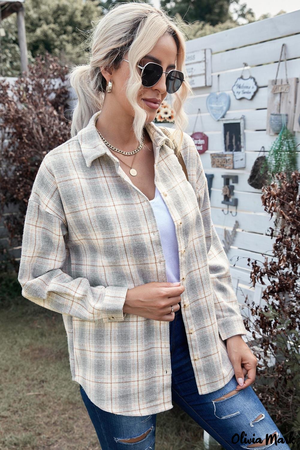 Deanwangkt - Turn-down Collar Button-Up Plaid Shirt - Deanwangkt