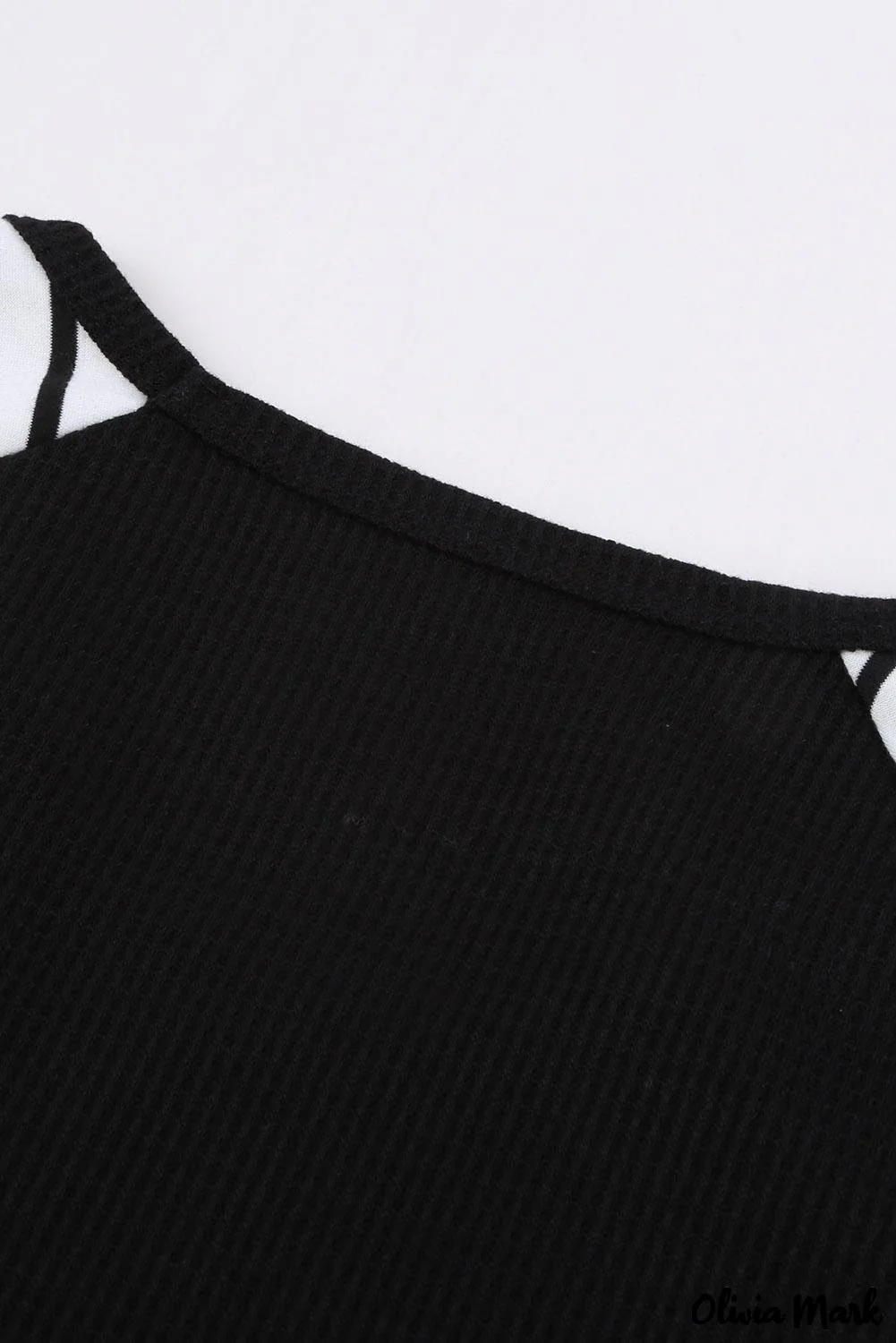 Deanwangkt - Black Waffle Knit Printed Crew Neck Blouse - Deanwangkt