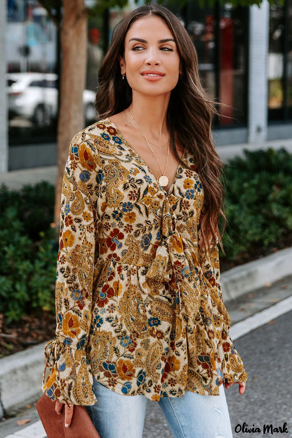 Deanwangkt - V-neck blouse with multicolored floral print - Deanwangkt