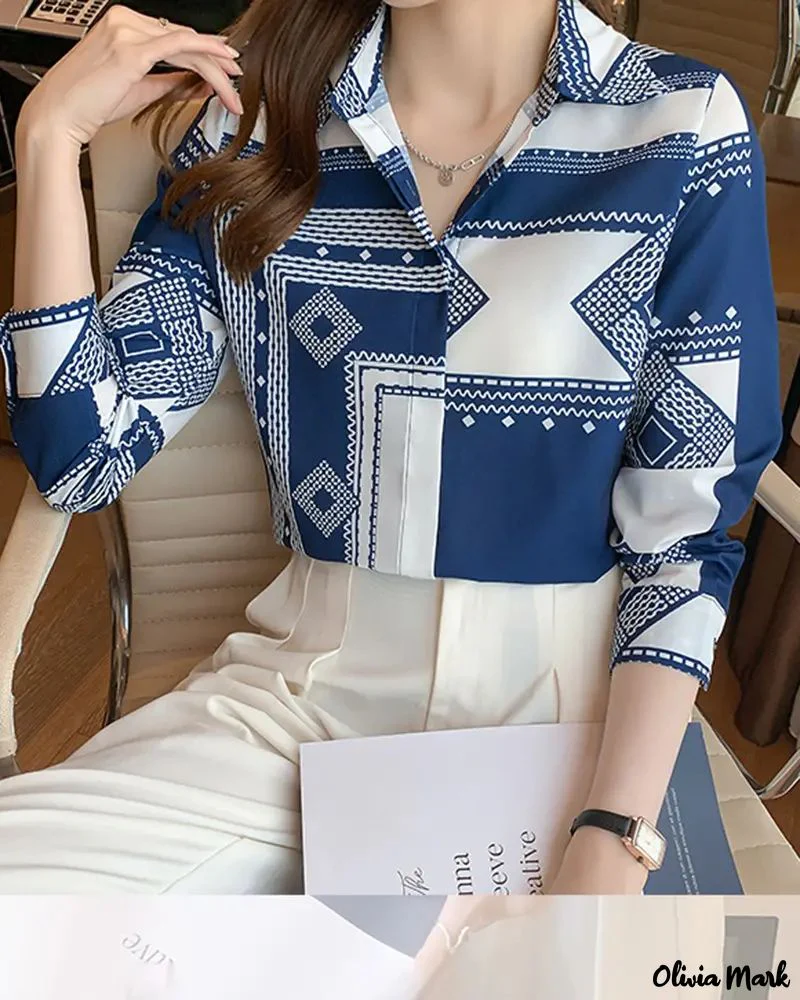 Deanwangkt - Geometric Print Long Sleeve Shirt - Deanwangkt