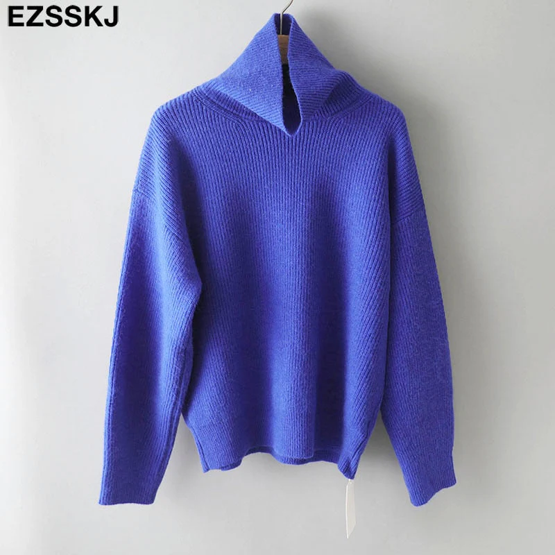 Christmas Gift Deanwangkt Women's Sweater Autumn Winter Warm Turtlenecks Casual Loose Oversized Lady Sweaters Knitted Pullover Top Pull Femme - Deanwangkt