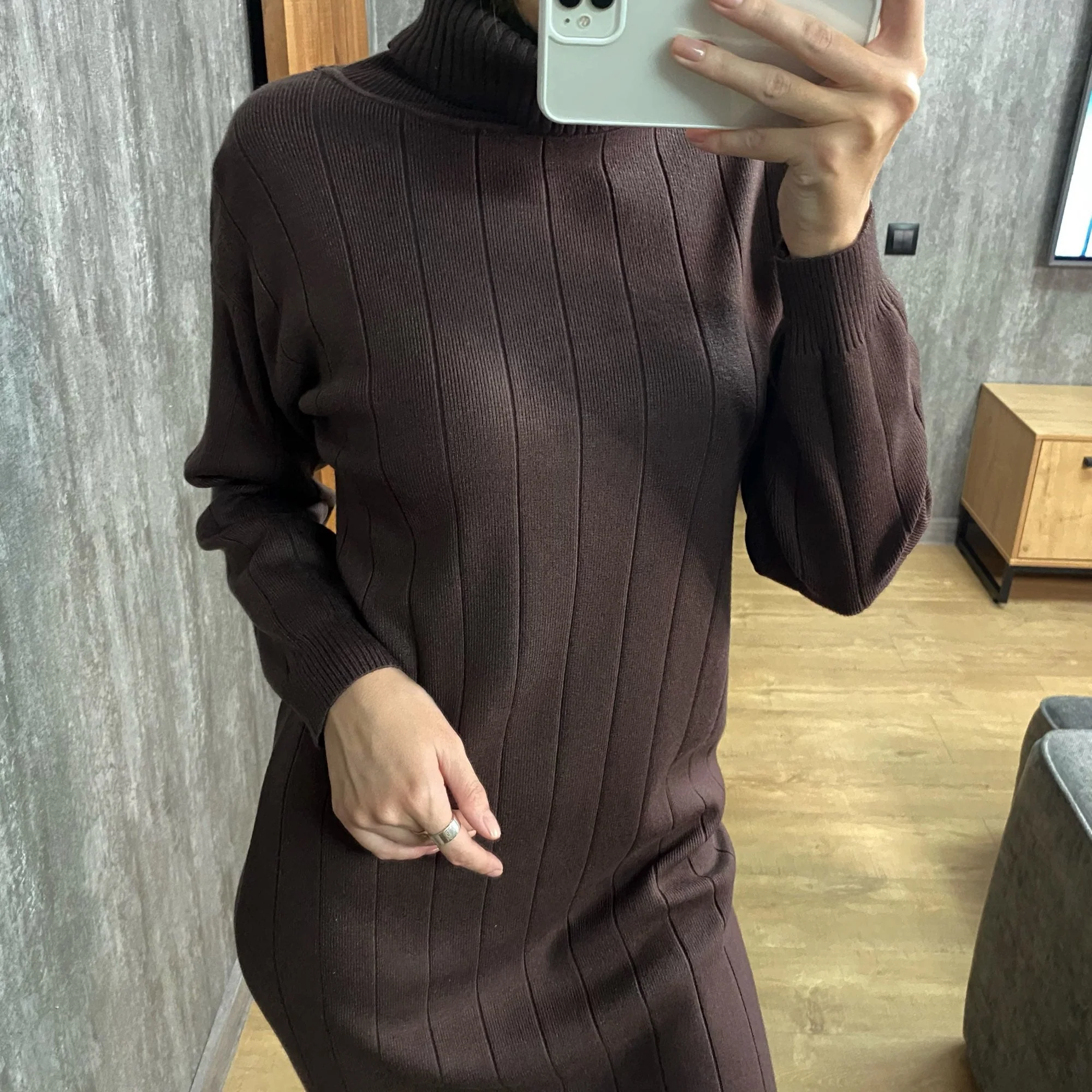 Christmas Gift Deanwangkt Autumn Winter long thick Sweater Dress Women turtleneck long Sleeve straight maix Dress female girl warm long dress - Deanwangkt