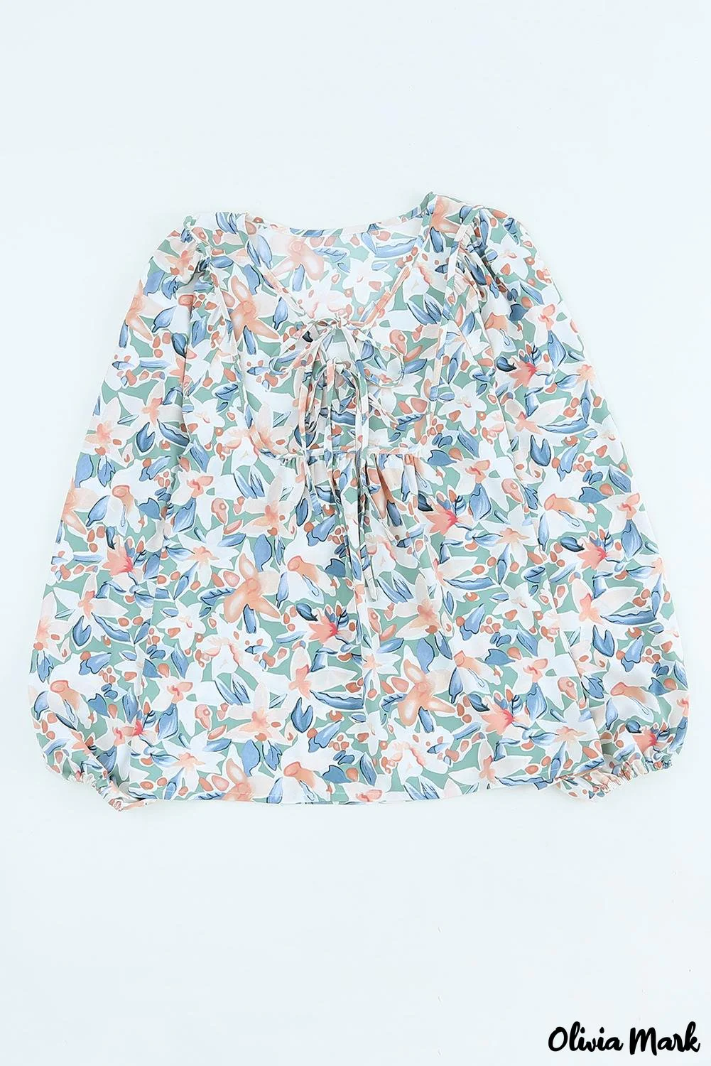Deanwangkt - Green lace-up blouse with floral print - Deanwangkt