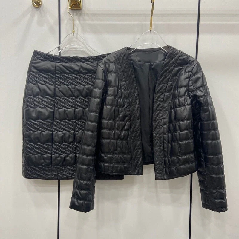 Black Friday Sales Woman Coats Natural Sheepskin Leather Fashion Female Motorcycle Jackets Real Sheepskin Leatherjackets Best Sellers H615 - Deanwangkt