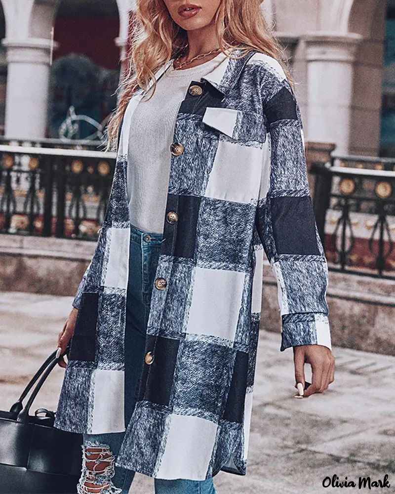 Deanwangkt - Drop-shoulder button-down shirt with checkered flap - Deanwangkt