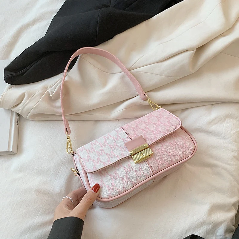 Back To College Deanwangkt Retro Letter PU Leather Small Underarm S Crossbody Bags For Women Travel Shoulder Purses And Handbag - Deanwangkt