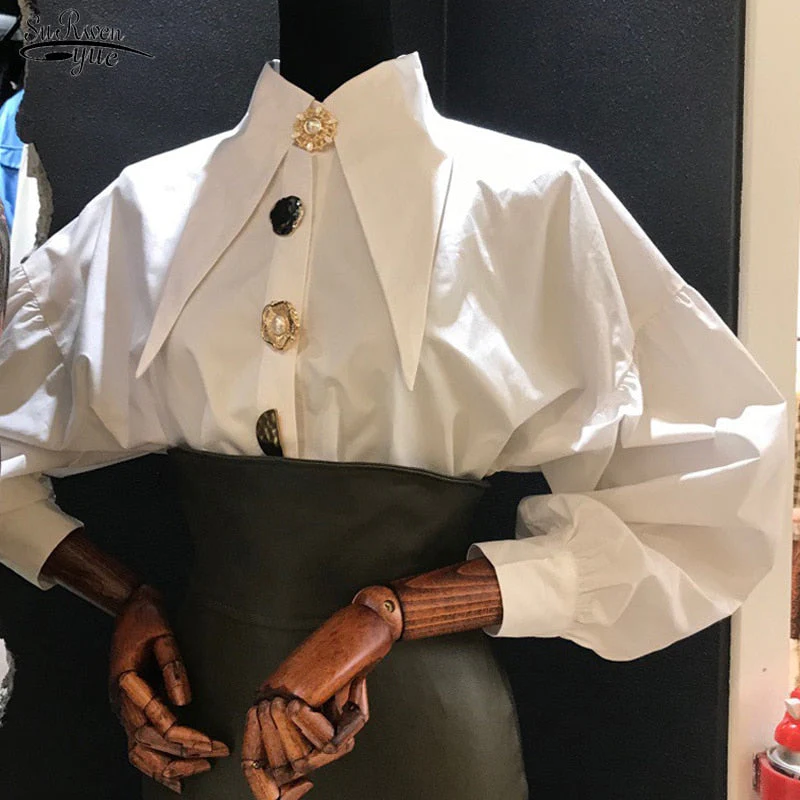 Christmas Gift Deanwangkt Autumn Comfort Women's Shirt Sharp Corner Lapel Fashion Lady Blouse All-match Long-sleeved Shirt Blouse Blusas Mujer 15630 - Deanwangkt