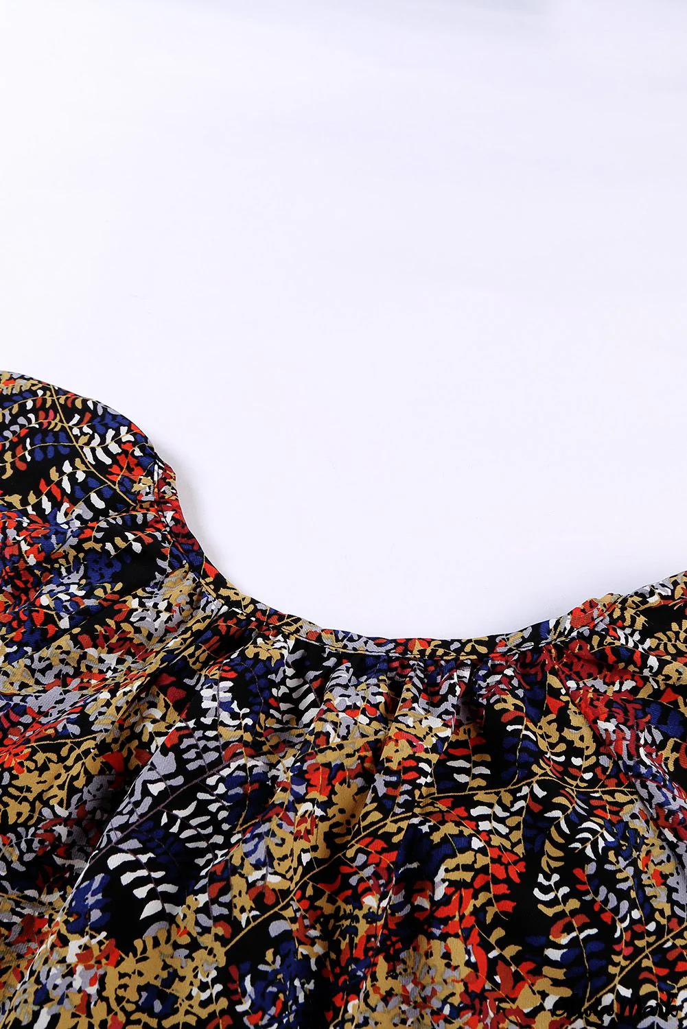 Deanwangkt - Fancy multicolored ruffled blouse with V-neck and short sleeves - Deanwangkt