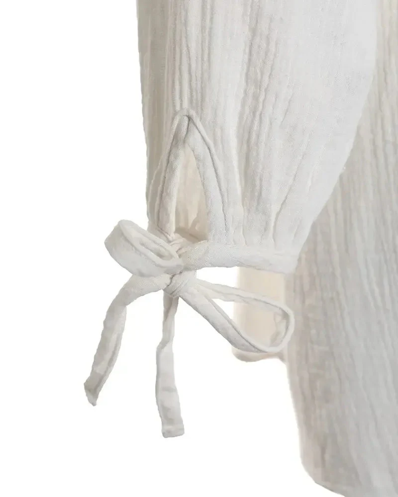 Deanwangkt - Casual Long Sleeve Button Front Maxi Shirt - Deanwangkt