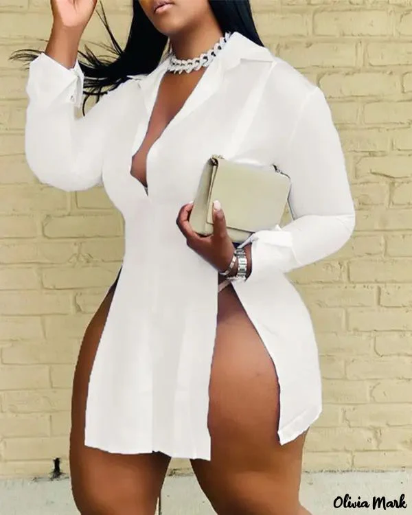 Deanwangkt - Asymmetric Long Sleeve Slit Casual Top - Deanwangkt