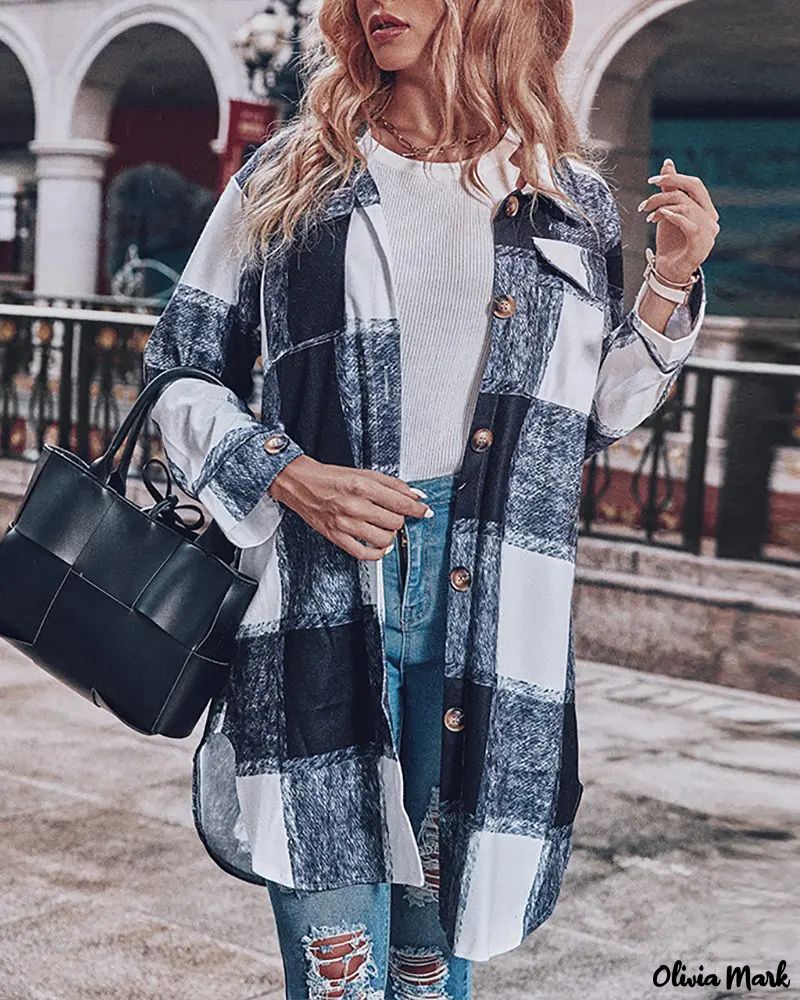 Deanwangkt - Drop-shoulder button-down shirt with checkered flap - Deanwangkt