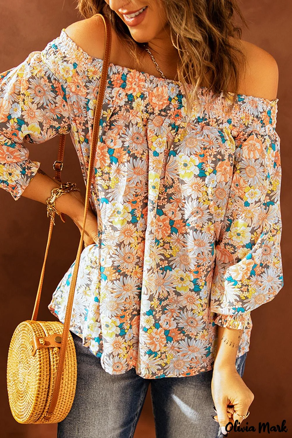 Deanwangkt - Floral Smocked Off Shoulder Top - Deanwangkt