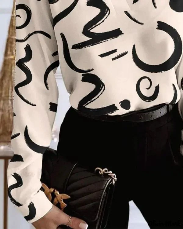 Deanwangkt - Abstract Pattern Long Sleeve Shirt - Deanwangkt