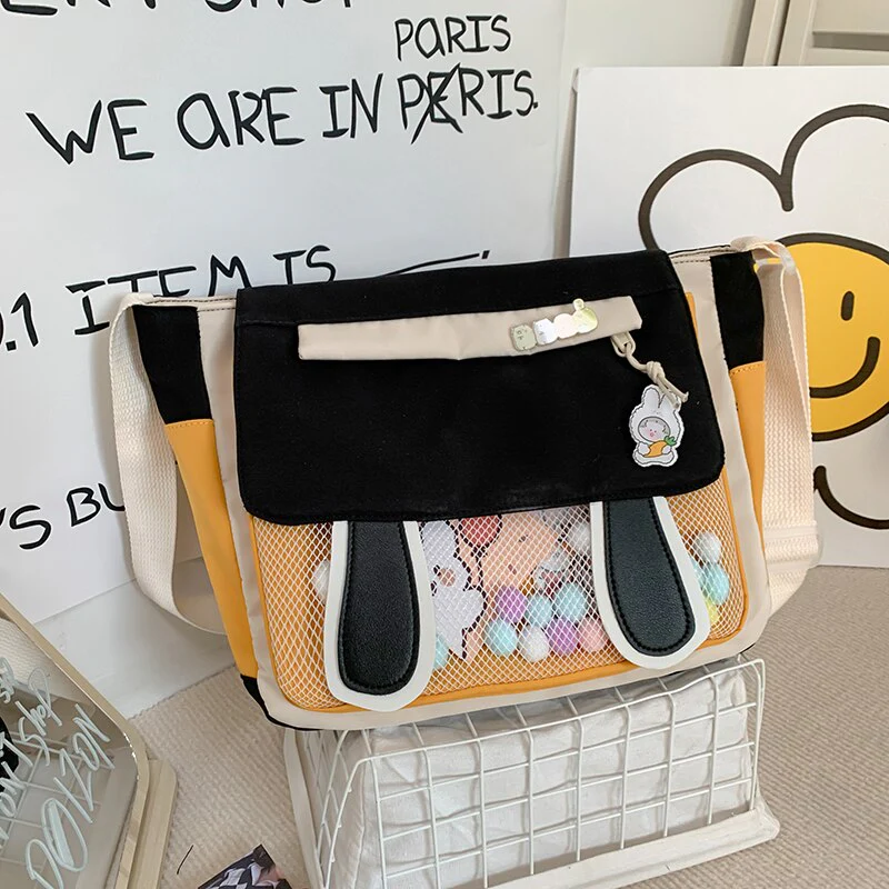 Back To College Deanwangkt Large Capacity Ladies Shoulder Bag Solid Color Women Messenger Bags Nylon Women's Handbags Kawaii Shopping Bags For Women - Deanwangkt