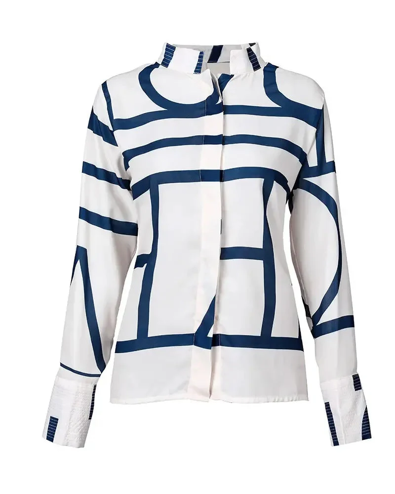 Deanwangkt - Long Sleeve Striped Casual Shirt - Deanwangkt