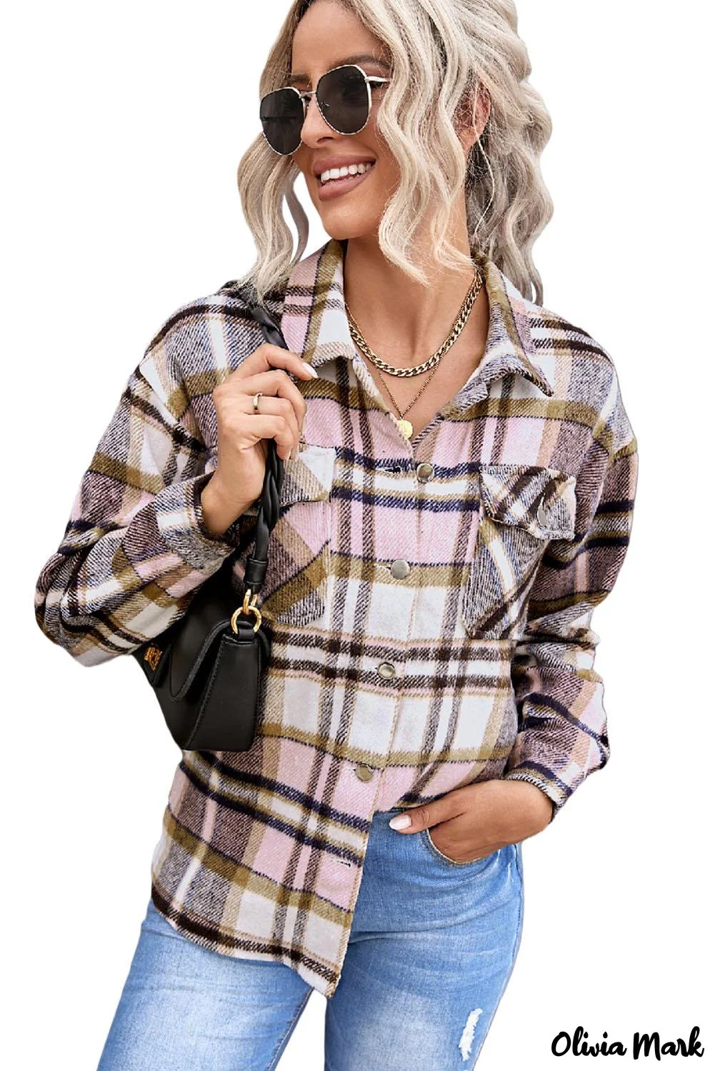 Deanwangkt - Pink Geometric Check Pocket Shirt - Deanwangkt