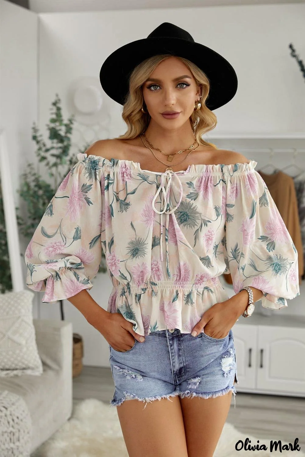 Deanwangkt - Floral off-the-shoulder blouse - Deanwangkt