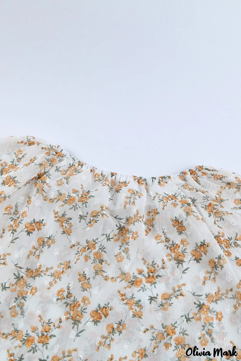 Deanwangkt - Multicolor Floral Print Drawstring Long Sleeve Blouse - Deanwangkt