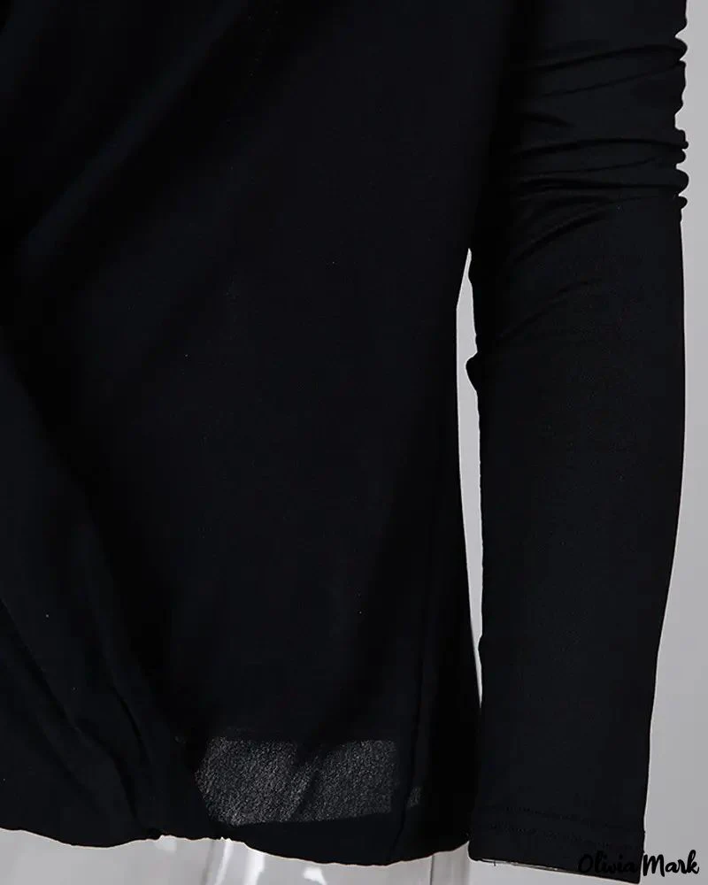 Deanwangkt - Casual Ruched Blouse with Long Sleeves and Solid Neckline - Deanwangkt
