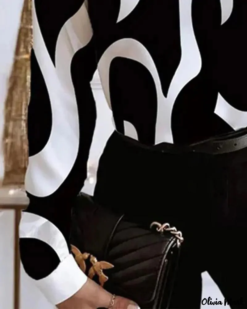 Deanwangkt - Abstract Print Color Block Long Sleeve Top - Deanwangkt