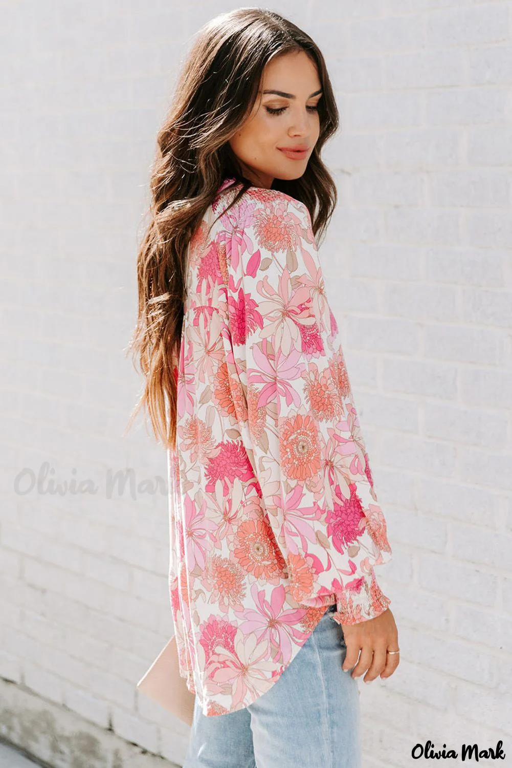 Deanwangkt - Pink floral blouse with balloon sleeves - Deanwangkt