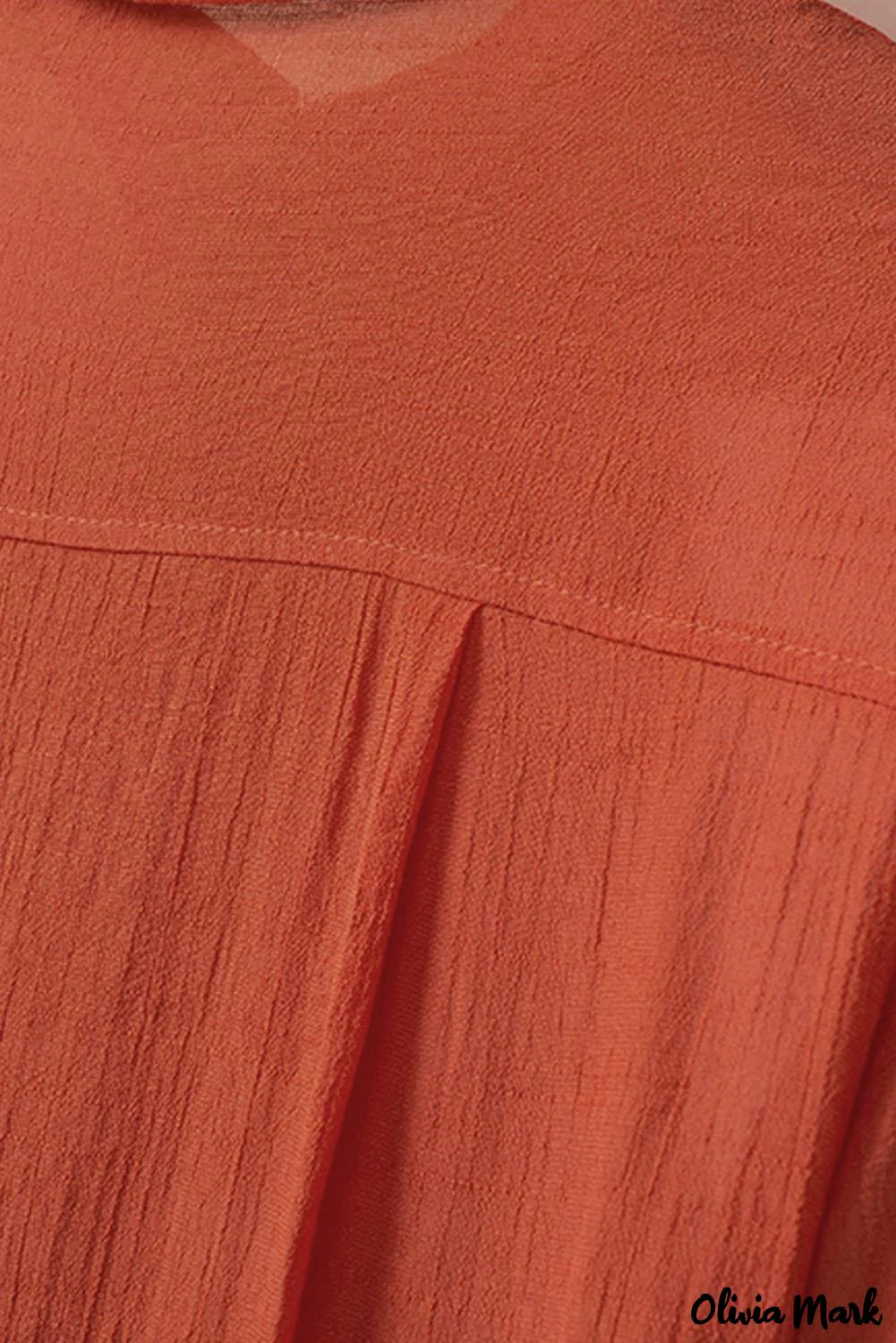 Deanwangkt - Red loose button-up long sleeve shirt with pocket - Deanwangkt