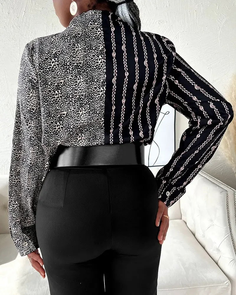 Deanwangkt - Snakeskin Print Long Sleeve Button Down Shirt - Deanwangkt