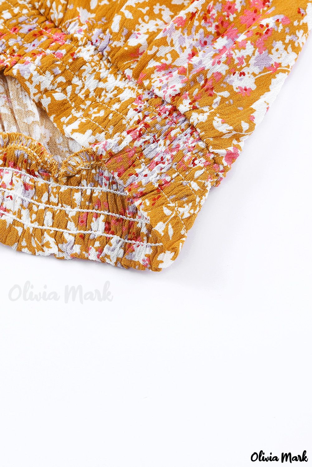 Deanwangkt - Yellow Floral Split V-Neck Blouse - Deanwangkt