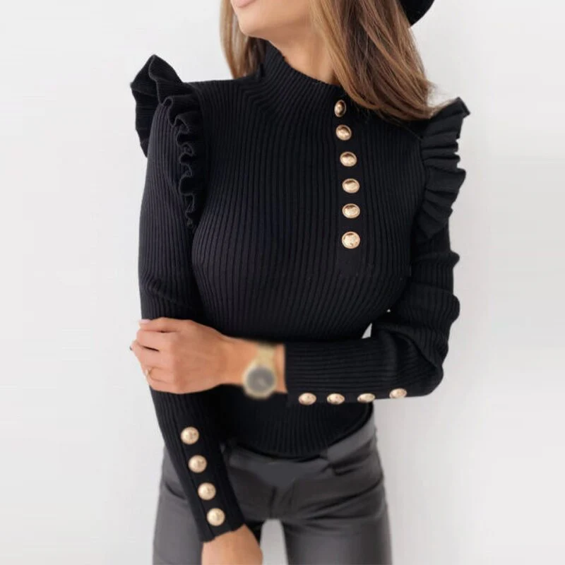 Christmas Gift Autumn Sexy V Neck Button Blouses Shirts Deanwangkt Fashion Lace Long Sleeve Pullovers Tops Casual Female Solid Shirt Blusa Streetwear - Deanwangkt