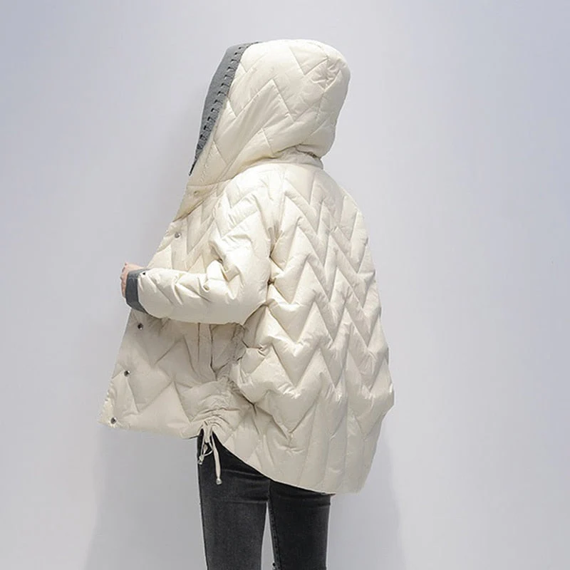 Black Friday Sales Casual Female Hooded White Duck Down Short Coat Winter Women Ultra Light Down Jacket Ladies Warm Snow Parkas Outwear - Deanwangkt