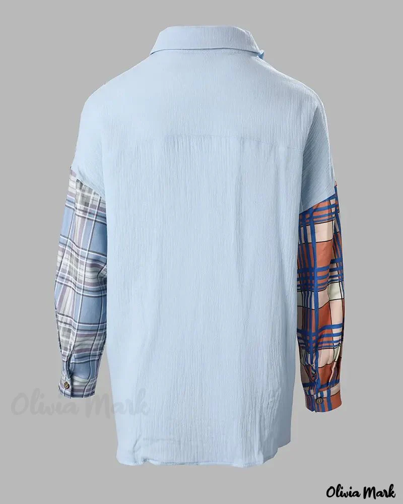Deanwangkt - Plaid Print Long Sleeve Button-Up Shirt - Deanwangkt