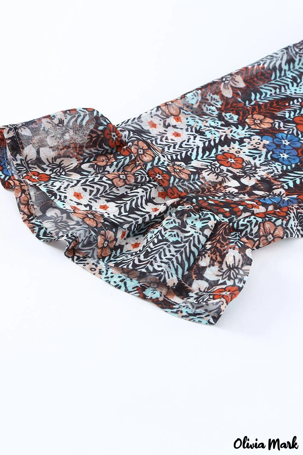 Deanwangkt - Multicolor Floral Print Drawstring Long Sleeve Blouse - Deanwangkt