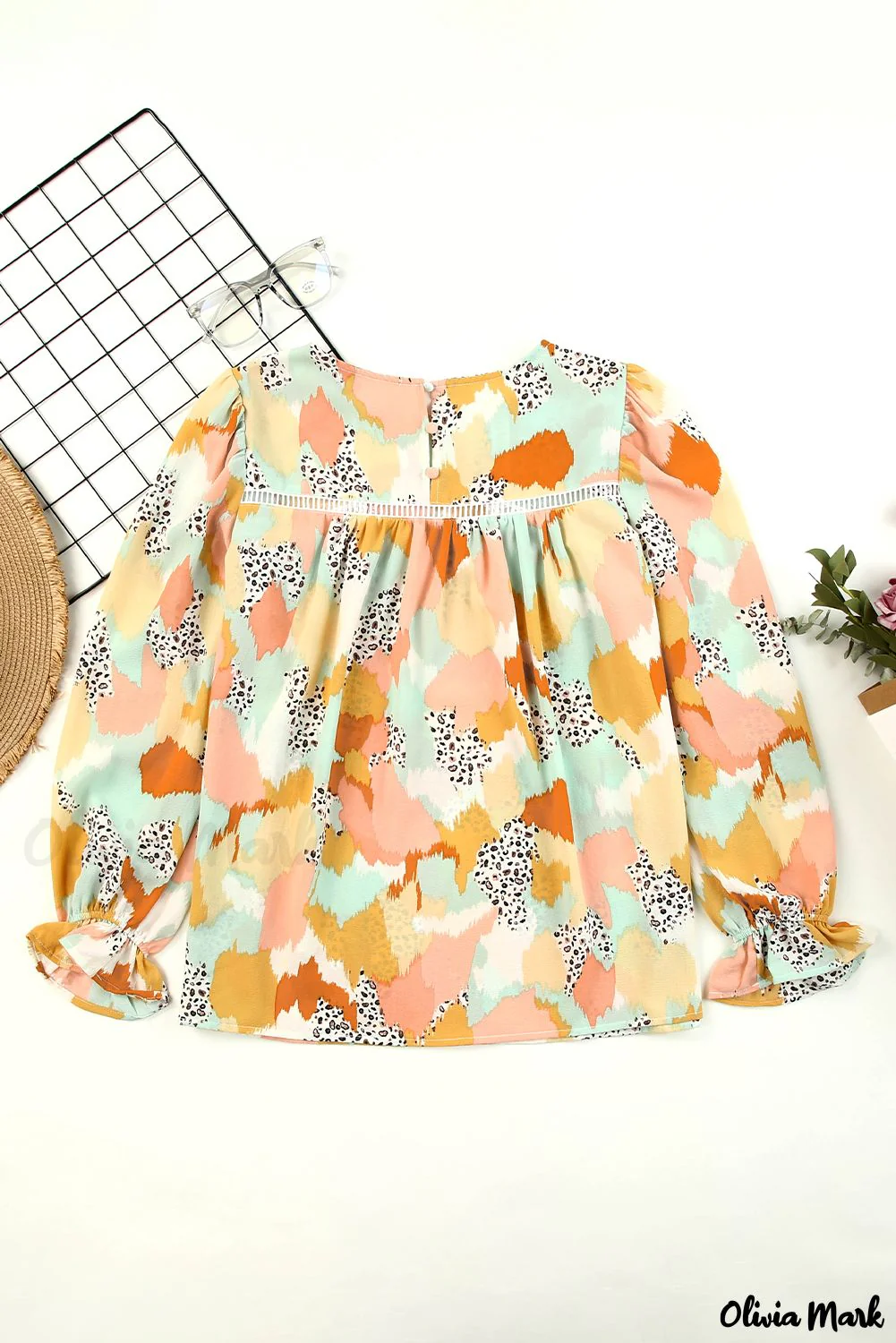 Deanwangkt - Multicolor Abstract Print Long Sleeve Blouse - Deanwangkt