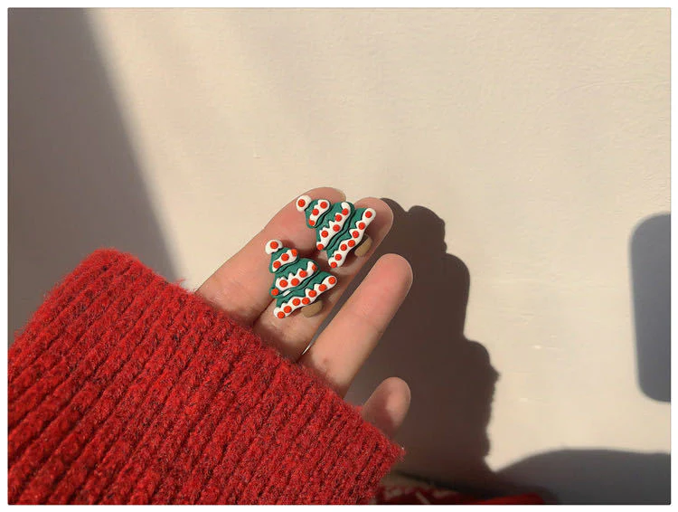 Christmas Gift Deanwangkt New Cute Earrings Christmas Deer Cartoon Children's Ear Clips Little Princess Baby Earrings Anti-pain Christmas Gifts - Deanwangkt