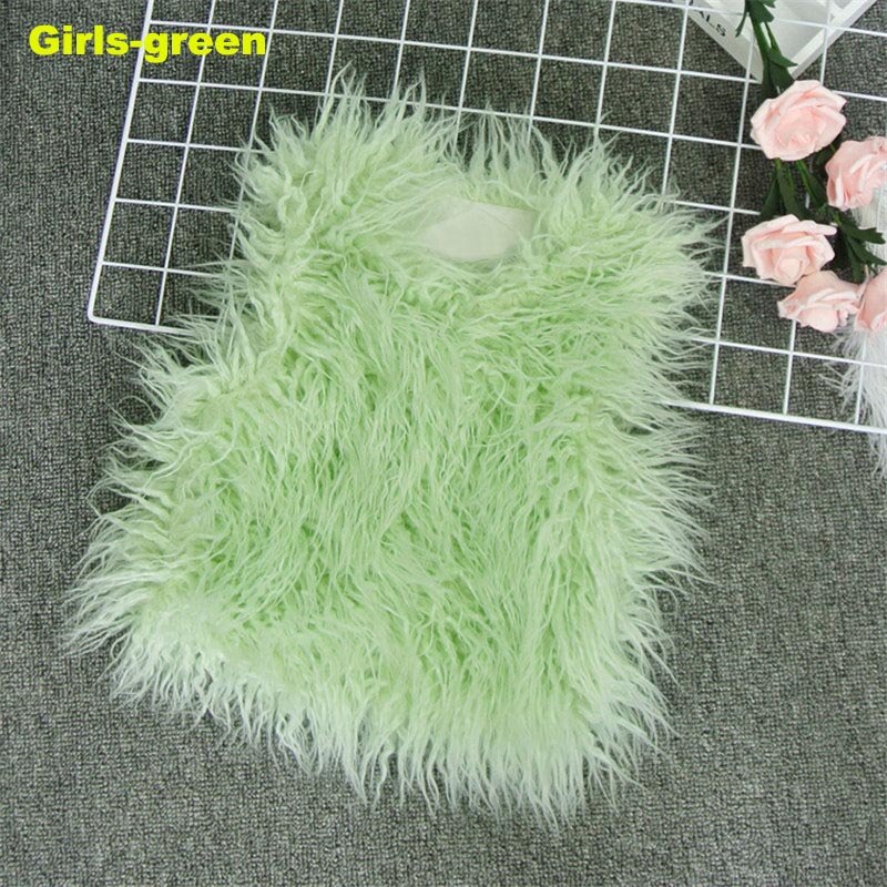 Christmas Gift Deanwangkt Autumn Winter Mother & Daughter Shaggy Faux Fur Vest Fashion Fluffy Sleeveless Waistcoat Outfits Street Fur Jacket Coats - Deanwangkt